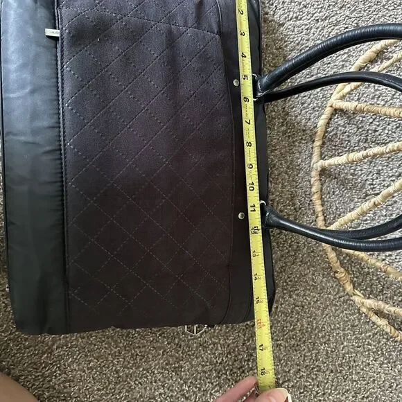 Hedgren Stella Laptop Tote Bag Diamond Quilted Carry On Purse In Black - Picture 9 of 12